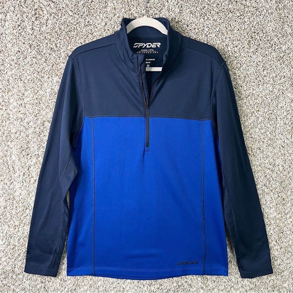 Spyder Sweatshirt Men’s Medium Blue 1/2 Neck Zip Pullover Jacket